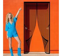 Magnetic Fly Insect Screen Door 110 x 270 cm Powerful Magnets Screen Mesh with Powerful Magnets Keeping Out Flies Bug for Home, Bedroom, Living Room, Kitchen, Patio, Black