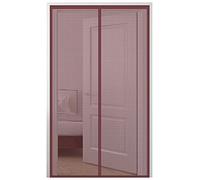 Magnetic Fly Insect Screen Door,115x195cm Heavy Duty Bug Mesh Curtain Top-to-Bottom Seal Snaps Shuts Automatically & Full Frame Adhesive Tape Easy to Install,Keep Bugs Out & Let Fresh Air in,Brown-b