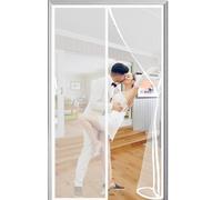 Magnetic Fly Insect Screen Door 115x260cm Mosquito Door Magic Paste Curtains Fly Screen French Doors Upgrade Enhanced Mesh Self Closing Hanging Keeps Bugs Mosquito Out White