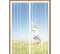 Magnetic Fly Insect Screen Door 125x205cm, Magnetic Screen Insect Protection Door, Anti Mosquito Mesh Curtain, Full Frame Magic Tape, Keep Bugs Out & Let Fresh Air in(White)