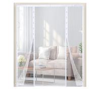 Magnetic Fly Insect Screen Door 150x205cm,Double Door Fly Screen for Sliding Doors, Easy Install No Drilling, Self-Closing Insect Net, Pet-Friendly, Breathable Mesh,White