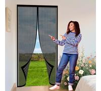 Magnetic Fly Insect Screen Door 182 x 199 cm Easy to Install Without Drilling Heavy Duty Mesh Curtain High Density Fly Bug Mosquito for Balcony Door, Black