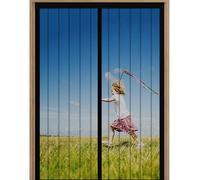 Magnetic Fly Insect Screen Door 60x200cm, Magnetic Screen Insect Protection Door, Anti Mosquito Mesh Curtain, Full Frame Magic Tape, Keep Bugs Out & Let Fresh Air in(Black)