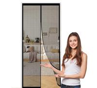 Magnetic Fly Insect Screen Door 80 x 160 cm with Magnets, Magic Tapes, Polyester Fly Screens Doors Nets Lets Fresh Air, Easy to Install for Living Garage Doors, Black