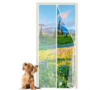 Magnetic Fly Insect Screen Door 90 x 185 cm Keep Insects Out with Heavy Duty Mesh Curtain for Door Curtains Keep Bugs Out Lets Fresh Air in(White)