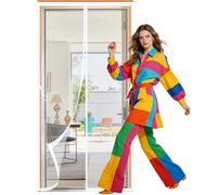 Magnetic Fly Insect Screen Door 95 x 297 cm Self Sealing Nets Patio Curtain Insect Mesh Hands Free Auto Closing for Home, Bedroom, Living Room, Kitchen, Patio, White
