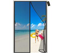 Magnetic Fly Insect Screen Door Black 110x245cm Mesh Curtain from Top to Bottom Ultra Seal Magnets Close Automatically Keeps Mosquitoes Insects Out for Patio Balcony Living Room