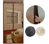 Magnetic Fly Insect Screen Door Screen Mesh Curtain Fits Door Up to 120 x 220cm (Brown)