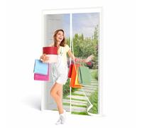 Magnetic Fly Insect Screen Door, White Anti Mosquito Mesh Fly Curtain with Powerful Magnets, Insect Protection Door No Gap, Heavy Duty Bugs Door Screen, Keep Bugs Out Lets Fresh Air in,85x195cm