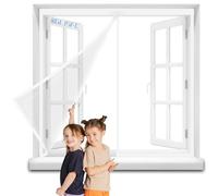 Magnetic Fly Insect Screen Window 130x115cm with Heavy Duty Screen Mesh Curtain for Balcony/Patio DoorSize Up to White