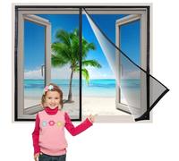 Magnetic Fly Insect Screen Window 90x185 cm, Insect Protection Windows No Gap, Keep Bugs Out Lets Fresh Air in Innovative, Black