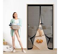 Magnetic Fly Screen 106 x 196 cm Anti Mosquito, Keep Fresh Air in, Portable, Foldable, Custom Sizes, Anti Mosquito Fly Doors for Patio Door/Balcony Door, Black