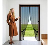 Magnetic Fly Screen 109 x 202 cm Powerful Magnets that Snap Shut Automatically Magnetic Fly Screen Curtain Keeps Flies Mosquitoes Out for Living Room, Bedroom, Patio, Black