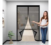 Magnetic Fly Screen 121 x 270 cm Automatically Closes, Keep Bugs Out, Without Drilling, Easy to Install, Fly Screens Door Nets for Patio Door/Balcony, Black