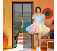 Magnetic Fly Screen 127 x 245 cm Hands Free Closing Flyscreen French Doors Keep Bugs Out Lets Fresh Air in for Home, Bedroom, Living Room, Kitchen, Patio, Black