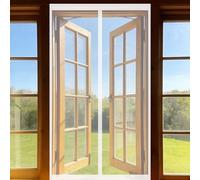 Magnetic Fly Screen 138 x 105 cm Self-Sealing Mesh, Automatically Closes, Hands Free, Keeps Bugs Out, No Drill Installation Door Fly Screen for Patio Doors Balcony Bedroom, White