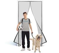 Magnetic Fly Screen, 140 x 200 cm Mosquito Net Fly Screen Window Mesh Insect Netting Bug Bee Mosquito for Sliding/French/Glass/Porch Door Fits Door Up to Grey