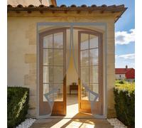 Magnetic Fly Screen 151 x 300 cm Keeps Bugs Out, Lets Fresh Air in, No Gap, Snap Shut Automatically, Hands Free Fly Screens Doors for Patio Doors Balcony Bedroom, Grey