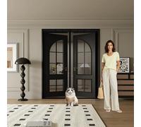 Magnetic Fly Screen 165 x 170 cm Keep Bugs Out, Full Frame Magic Tape, Powerful Magnets, Self Sealing, No Drill Installation, Fly Curtains for Doors for Balcony Bedroom Doors, Black