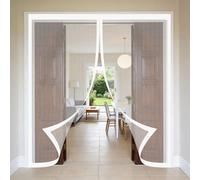 Magnetic Fly Screen 177 x 220 cm Self-Sealing Mesh, Automatically Closes, Hands Free, Keeps Bugs Out, No Drill Installation Door Fly Screen for Living Room, Bedroom, Patio, White