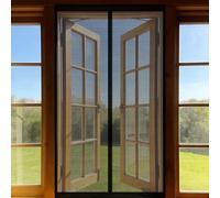 Magnetic Fly Screen 186 x 105 cm Self-Sealing Mesh, Automatically Closes, Hands Free, Keeps Bugs Out, No Drill Installation Door Fly Screen for Patio Doors Balcony Bedroom, Black
