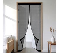 Magnetic Fly Screen 190 x 150 cm Keeps Bugs Out, Lets Fresh Air in, No Gap, Snap Shut Automatically, Hands Free Nets Curtain Insect Mesh for Living Room, Bedroom, Patio, Black