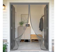 Magnetic Fly Screen 200 x 270 cm Keeps Bugs Out, Lets Fresh Air in, No Gap, Snap Shut Automatically, Hands Free Bug Mesh Curtain for Living Room, Bedroom, Patio, Grey