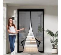 Magnetic Fly Screen 210 x 200 cm Automatically Closes, Keep Bugs Out, Without Drilling, Easy to Install, Mosquito Insects Mesh Door for Patio Door/Balcony, Black