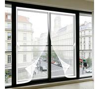 Magnetic Fly Screen 225 x 137 cm Magnetic Window Curtains Bug Auto Closer No Gap Easy Installation, Net for Flies Mosquito, with Magic Tape, for Window, Balcony, White