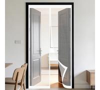 Magnetic Fly Screen 250 x 200 cm Keeps Bugs Out, Lets Fresh Air in, No Gap, Snap Shut Automatically, Hands Free Reinforced Mesh Screen Door for Living Room, Bedroom, Patio, White