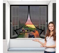 Magnetic Fly Screen 270 x 125 cm Automatically Closes, Keep Bugs Out, Without Drilling, Easy to Install, Magnetic Fly Screen Mesh Curtain for Patio Door/Balcony Door, Black