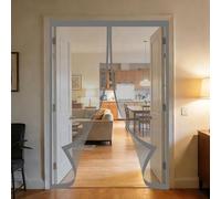 Magnetic Fly Screen 50 x 180 cm Keeps Bugs Out, Lets Fresh Air in, No Gap, Snap Shut Automatically, Hands Free Door Fly Screen for Patio Doors Balcony Bedroom, Grey