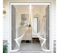 Magnetic Fly Screen 60 x 100 cm Keeps Bugs Out, Lets Fresh Air in, No Gap, Snap Shut Automatically, Hands Free Magnetic Fly Screens for Living Room, Bedroom, Patio, White