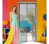 Magnetic Fly Screen 62 x 182 cm Powerful Magnets that Snap Shut Automatically Fly Screen Door with Magnets Keeping Out Flies Bug Suitable for Patio Room Balcony Bedroom, Grey
