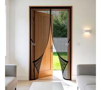 Magnetic Fly Screen 64 x 180 cm Automatically Closes Fly Screen Curtain Keep Bugs Out Lets Fresh Air in Suitable for Patio Room Balcony Bedroom, Black