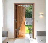 Magnetic Fly Screen 65 x 193 cm Automatically Closes Fly Screen Curtain Keep Bugs Out Lets Fresh Air in Suitable for Patio Room Balcony Bedroom, Grey