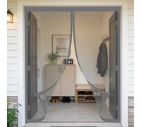 Magnetic Fly Screen 65 x 220 cm Keeps Bugs Out, Lets Fresh Air in, No Gap, Snap Shut Automatically, Hands Free Fly Door Screen Mesh for Patio Doors Balcony Bedroom, Grey