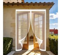 Magnetic Fly Screen 67 x 120 cm Keeps Bugs Out, Lets Fresh Air in, No Gap, Snap Shut Automatically, Hands Free Fly Screens Doors for Patio Doors Balcony Bedroom, White