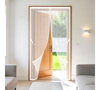 Magnetic Fly Screen 77 x 185 cm Automatically Closes Fly Screen Curtain Keep Bugs Out Lets Fresh Air in Suitable for Patio Room Balcony Bedroom, White