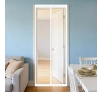 Magnetic Fly Screen 78 x 190 cm Keeps Bugs Out, Lets Fresh Air in, No Gap, Snap Shut Automatically, Hands Free Nets Curtain Insect Mesh for Patio Doors Balcony Bedroom, White