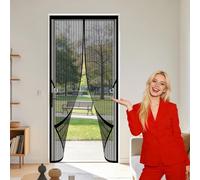 Magnetic Fly Screen 79 x 213 cm Self Sealing Magnetic Fly Screen for Doors Keeps Flies Mosquitoes Out for Home, Bedroom, Living Room, Kitchen, Patio, Black