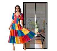 Magnetic Fly Screen 80 x 202 cm Hands Free Closing Insect Protection Door Keeps Bugs Out Suitable for Balcony, Terrace, Cellar, Bedroom and Sliding Room, Black