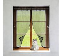 Magnetic Fly Screen 84 x 113 cm Patio Curtain Insect Mesh Close Automatically, Keep Bugs Out & Let Fresh Air, Washable, with Magic Tape, for Window, Balcony, Black