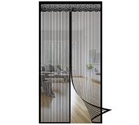 Magnetic Fly Screen 95x240cm - No Drill Quiet Insect Protection for Doors & Windows Adjustable Size Black Ideal for Balconies & Living Rooms