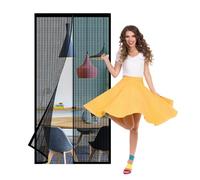 Magnetic Fly Screen 99 x 194 cm Anti Mosquito Fly Curtain Door Screens Nets Easy Installation Without Drilling Enhanced Screen Mesh for Balcony and Patio Doors, Black