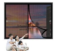 Magnetic Fly Screen Curtain 106 x 86 cm Magnetic Closure, Easy to Install, Insect Protection Fly Screen Window Customizable for Keeping Out Flies & Bug, Black