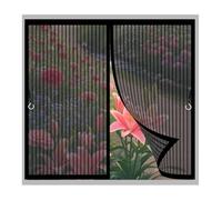 Magnetic Fly Screen Curtain 115 x 125 cm (Customizable) Keep Bugs Out Lets Fresh Air in, Anti Mosquito Mesh, Easy Install Without Drilling for Living Room, Bedroom, Black