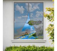 Magnetic Fly Screen Curtain 174 x 182 cm with Powerful Magnets & Full Frame Magic Tape, Keep Bugs Out & Lets Fresh Air in Mosquito Proof Curtains for All Types of Windows, Grey