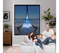 Magnetic Fly Screen Curtain 71 x 57 cm Durable Material, Automatic Closure, No Drilling Required Heavy Duty Bug Mesh Curtain Customizable for Keeping Out Flies & Bug, Black