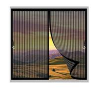 Magnetic Fly Screen Curtain 76 x 67 cm (Customizable) Closed By Magnets, Silent, Pet-Friendly, Curtain Insect Mesh, Automatically Closes for Home, Door Patio, Window, Black